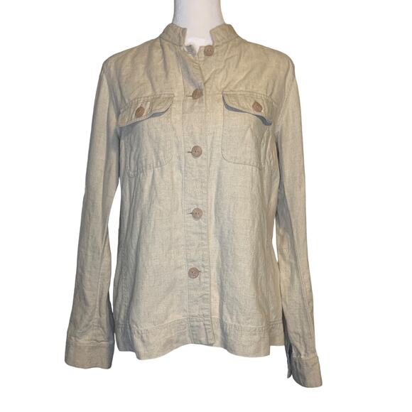 Sigrid Olsen SOBlue beige linen jacket size S - Picture 1 of 11